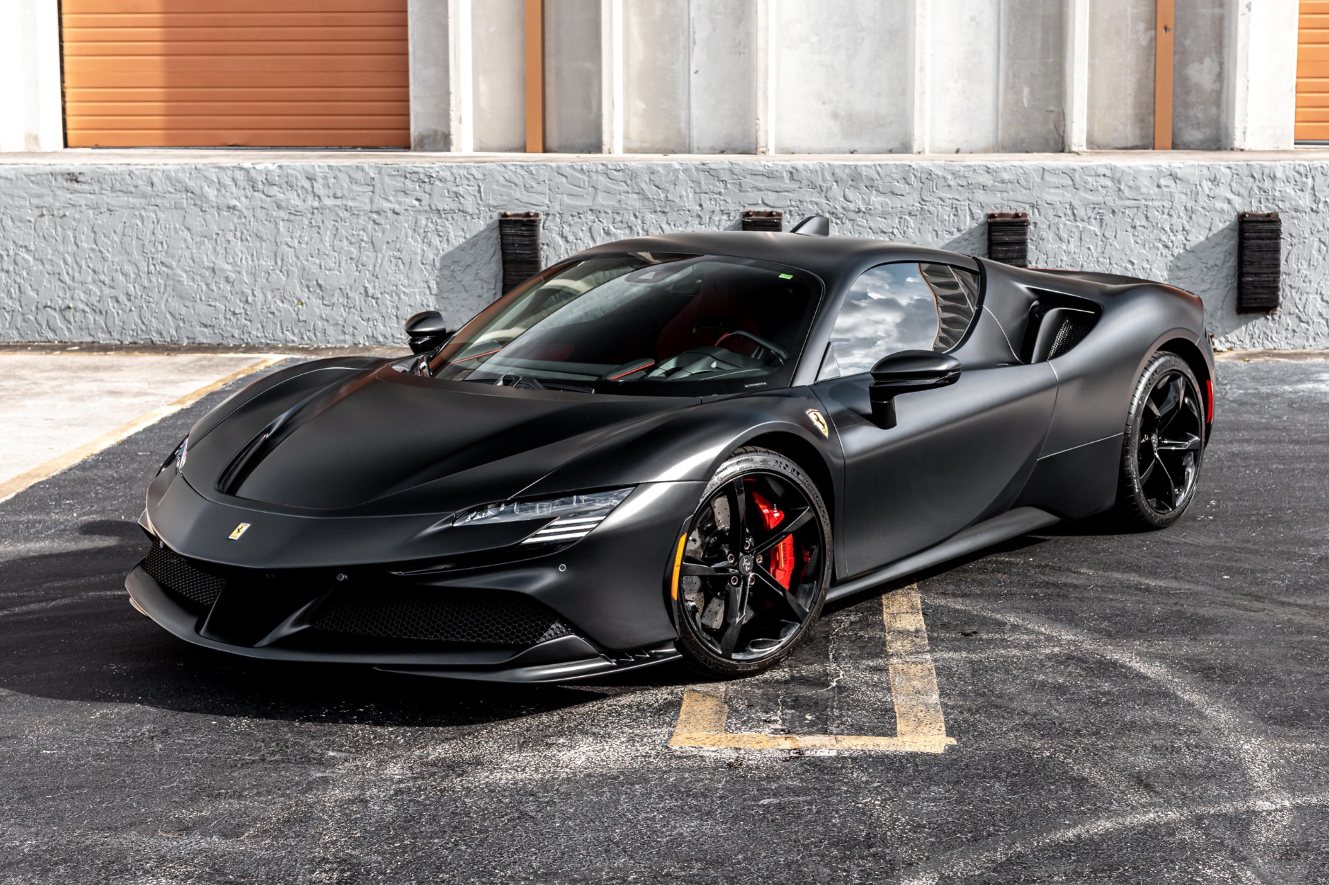 Used 2022 Ferrari SF90 Stradale FACTORY MATTE BLACK W/ RED INTERIOR, FULL  CAR PPF For Sale (Sold)