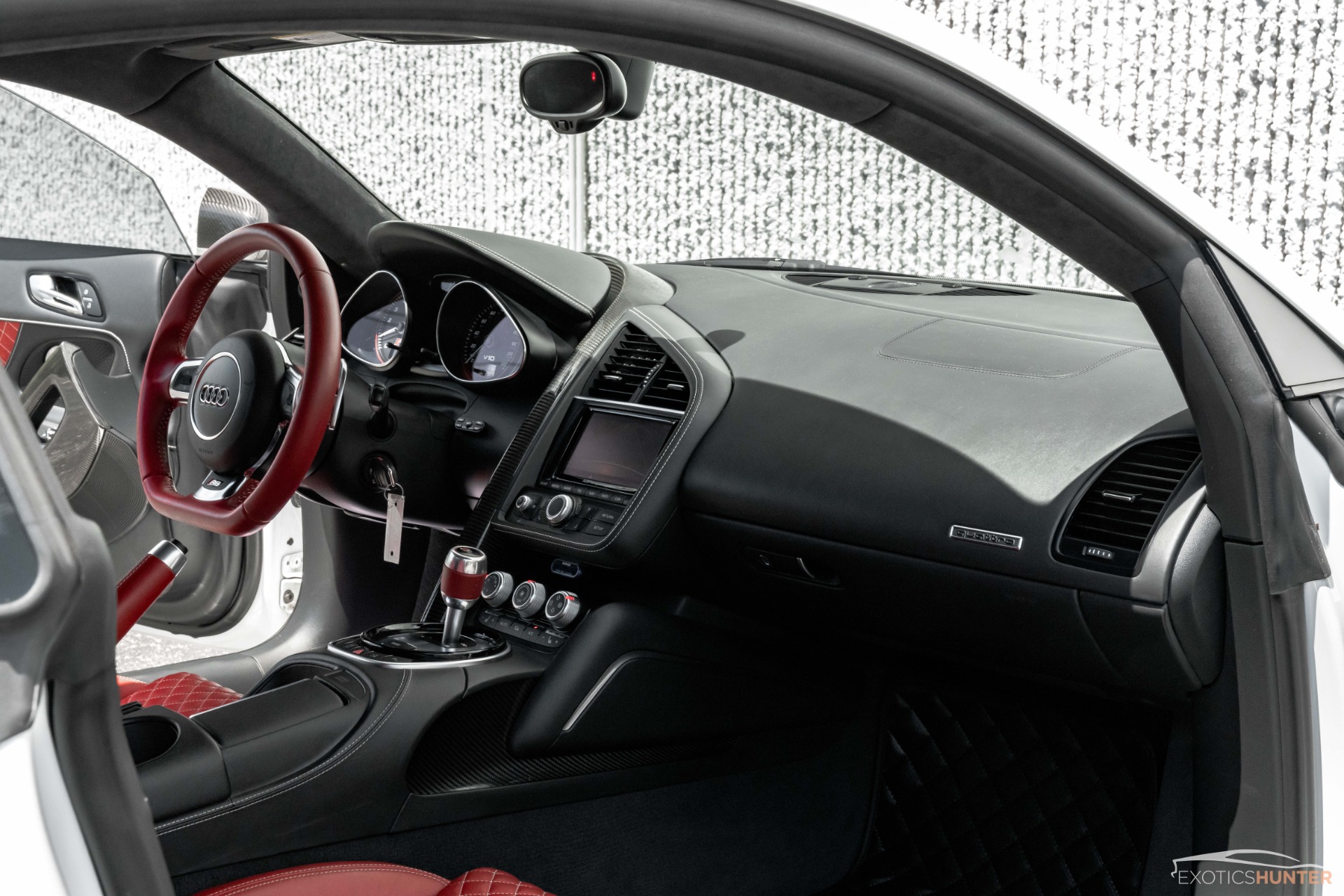 Used 2014 Audi R8 V10 Plus RARE Audi Exclusive Pack Red Interior White Stitching For Sale Sold Exotics Hunter Stock T 000992